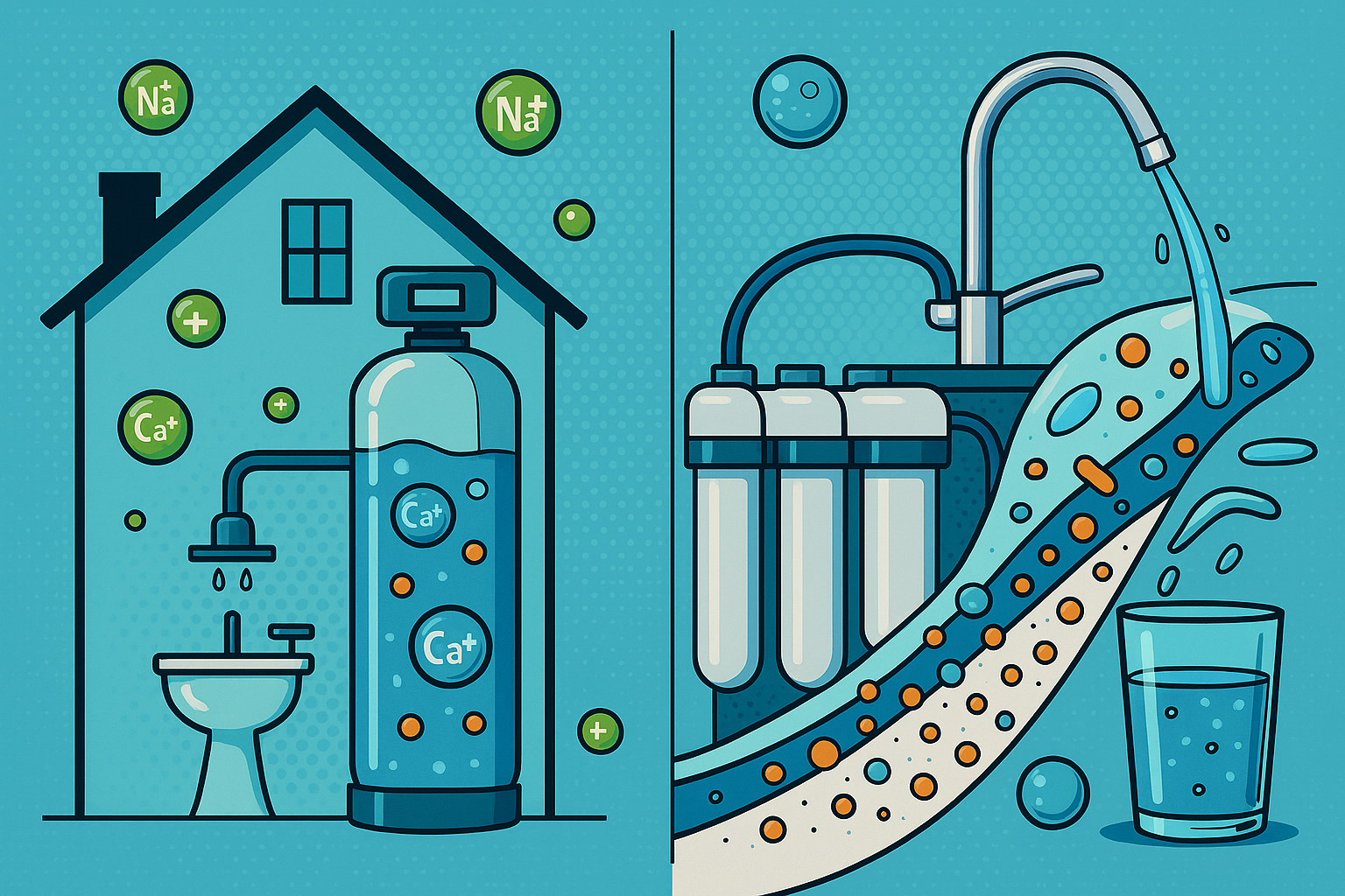 Vízkezelés házban és csapból.