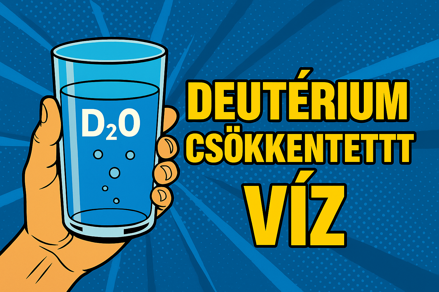 Deutérium csökkentett víz pohárban