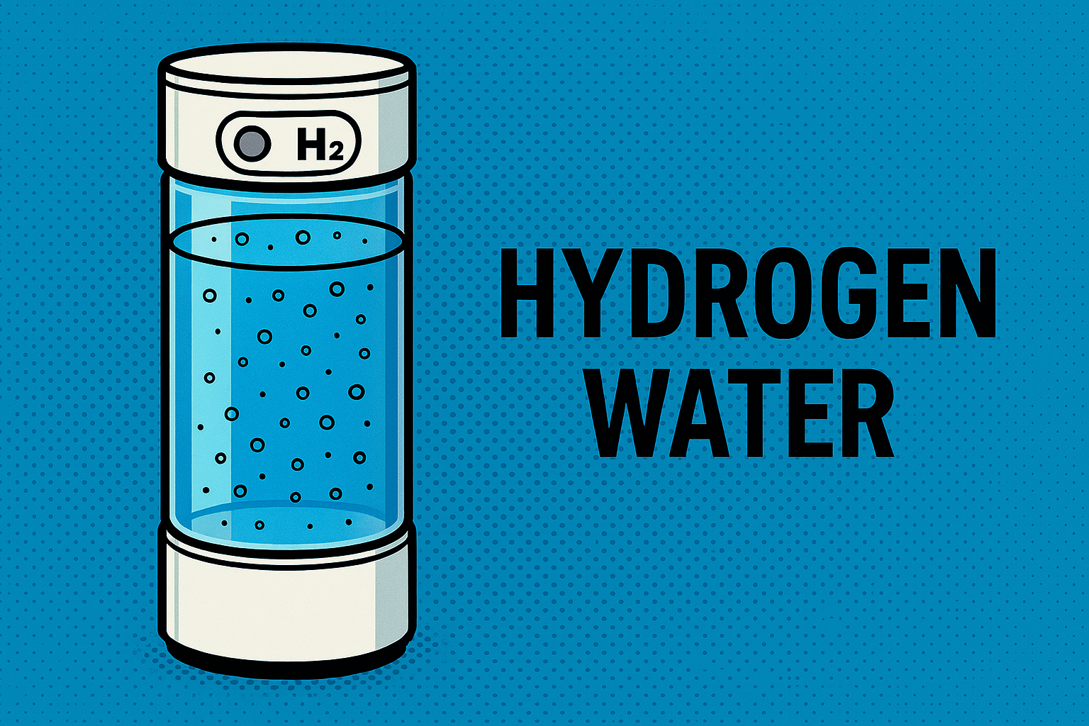 Hidrogén víz, buborékokkal.