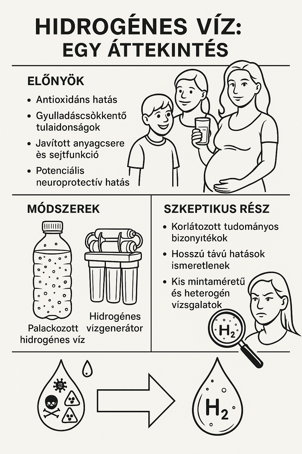 Hidrogénes víz előnyei és módszerek